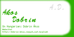 akos dobrin business card